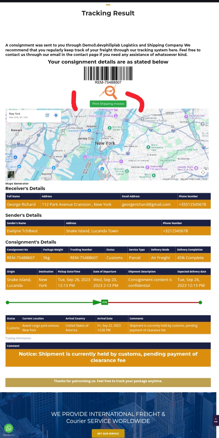 Consignment website map 