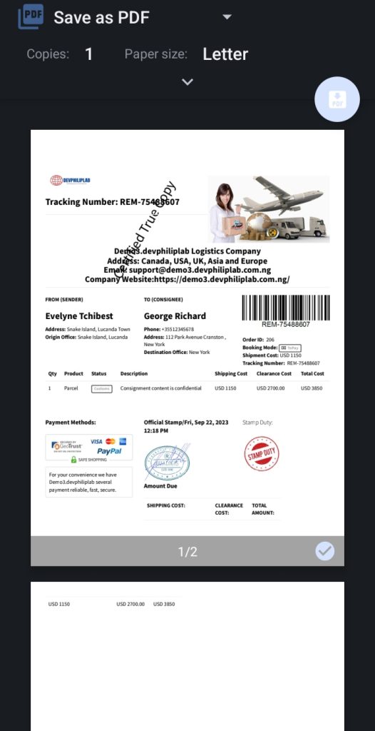 Receipt Invoice printing for consignment 